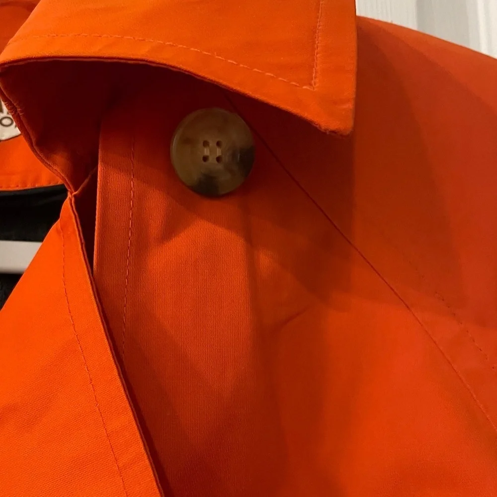 Michael Kors Vibrant Poppy Orange Trench Coat with detachable  wool lining XS